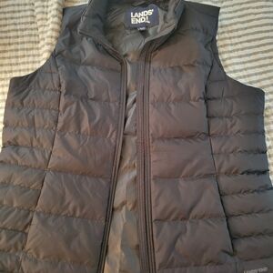 Lands' End Black Puffer Vest